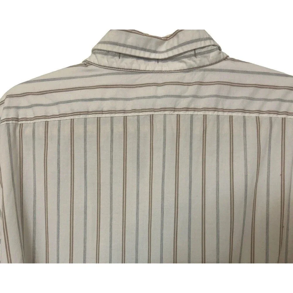 Banana Republic Button-Up Shirt Men 2XL Slim Untucked Stripe Long Sleeve Cotton